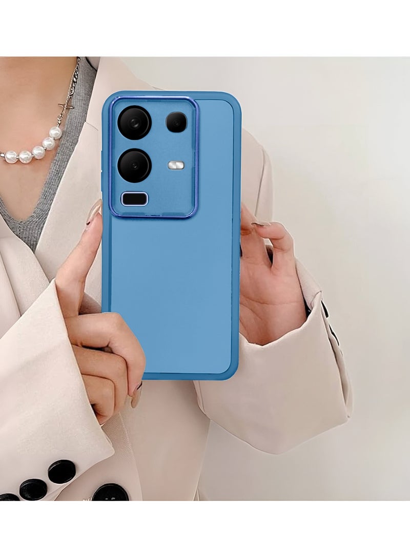 Wtech Infinix Note 50s 5G 2025 Soft Transparent TPU Camera Protection Silicone Ultra Thin Phone Stylish Electroplated Camera Border Back Case Cover - Blue - Image 4