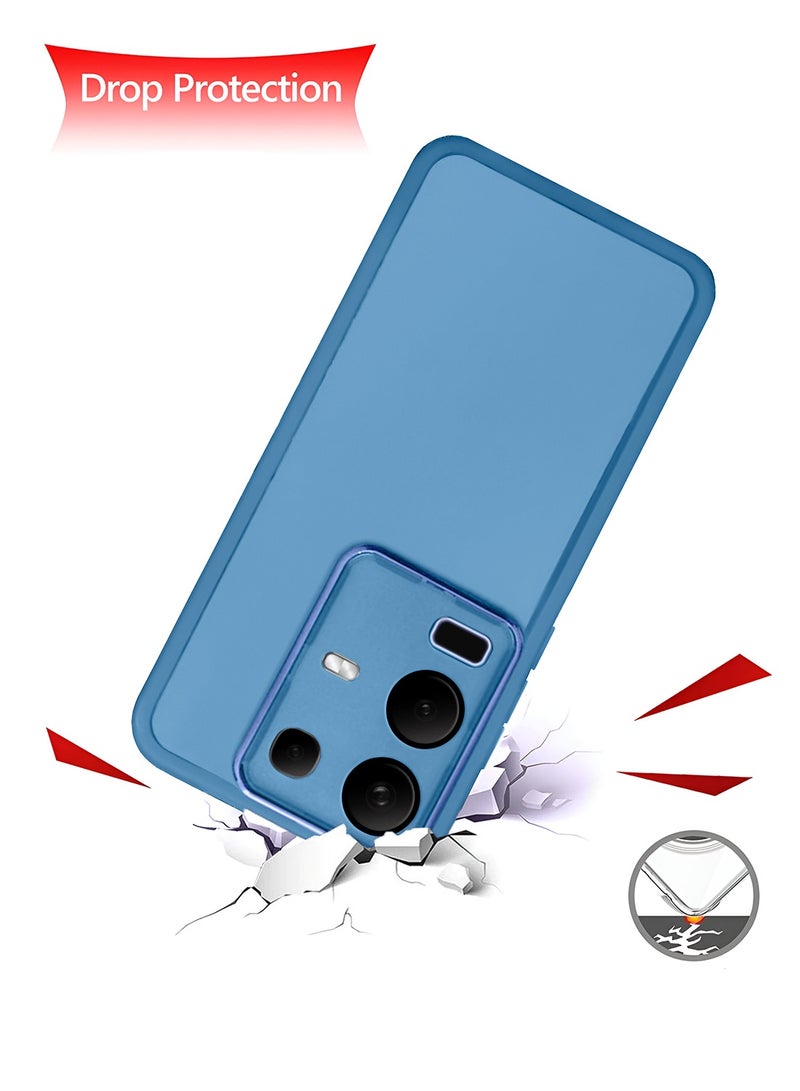 Wtech Infinix Note 50s 5G 2025 Soft Transparent TPU Camera Protection Silicone Ultra Thin Phone Stylish Electroplated Camera Border Back Case Cover - Blue - Image 3