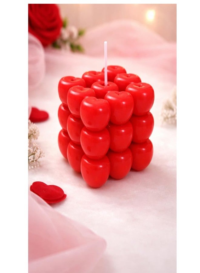 AAURAFUL Valentine’s Day Heart Bubble Candle - Romantic Love Decor Scented Candle for Couples | Heart Shape Gift Candle for Anniversary, Proposal & Home Decoration (Pack of 1) - Image 5