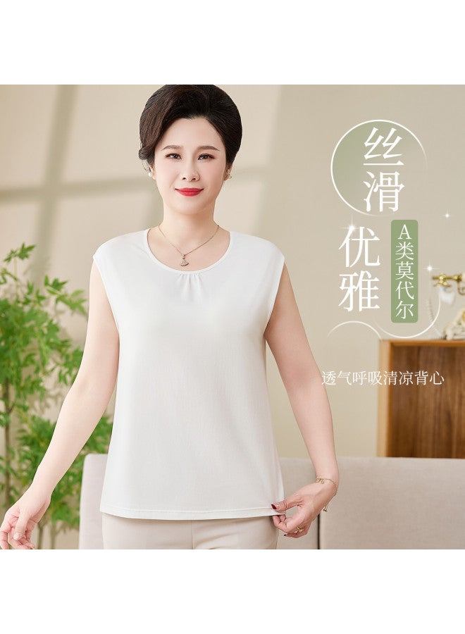 Hengyuanxiang Mom'S Wear [Class A Modal Vest] - Loose-Fit Large Size Undershirt For Middle-Aged And Elderly Women, Base Layer T-Shirt, Inner Wear Vest - Image 2