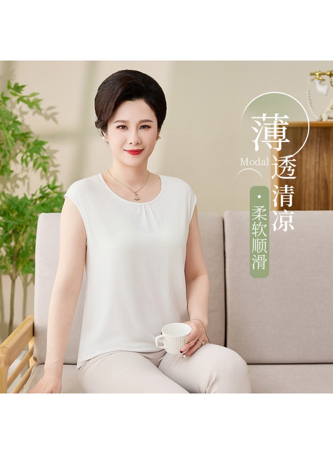 Hengyuanxiang Mom'S Wear [Class A Modal Vest] - Loose-Fit Large Size Undershirt For Middle-Aged And Elderly Women, Base Layer T-Shirt, Inner Wear Vest - Image 3