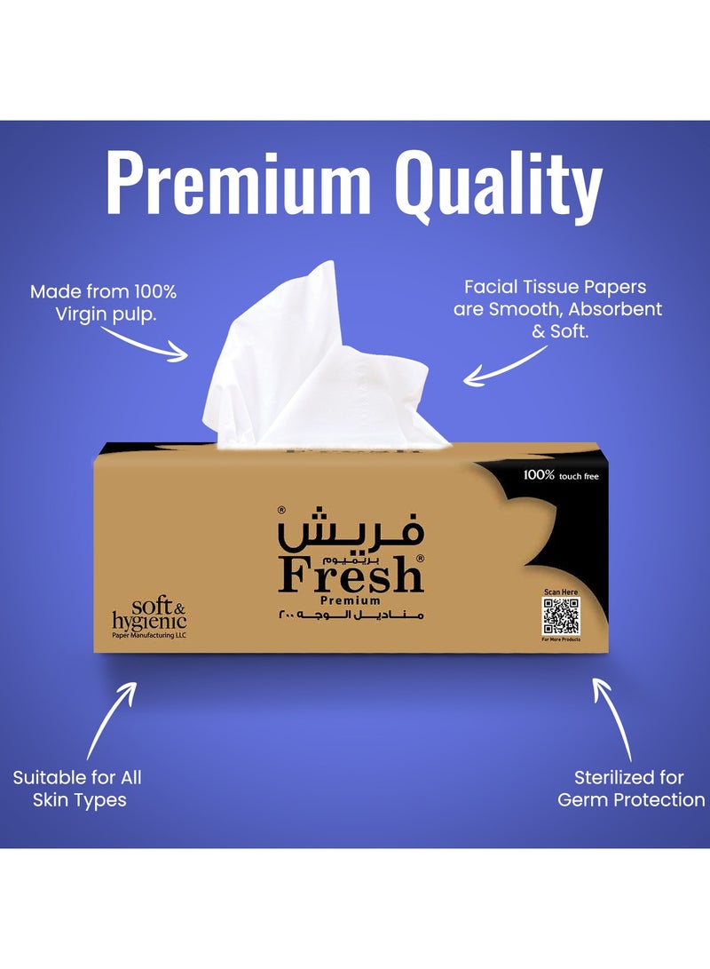 SNH Packing Fresh Facial Tissue Box Pack of 5, 200 Sheets x 2 Ply Each, Total 1000 Sheets - Image 5