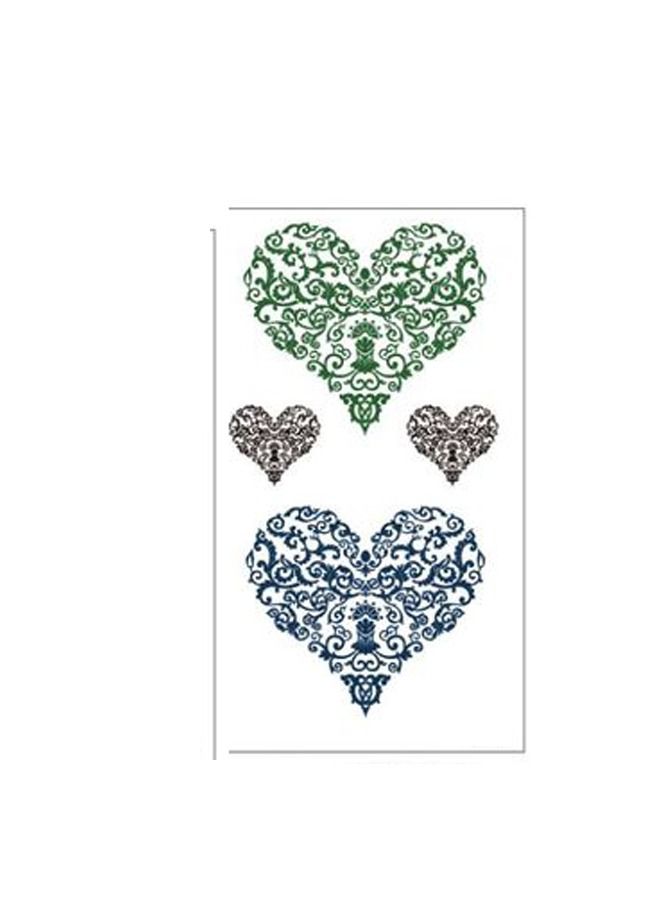 Khaisha Fashion Heart Pattern Waterproof Temporary Tattoo Sticker - Image 1