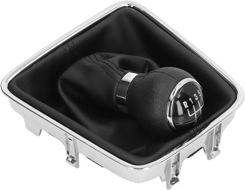 Gear Shift Knob Boot Set 5 Speed, PVC Leather, Durable Gearstick Shifter Lever Gaiter Kit Cap - Ergonomic Design, Easy Installation, Enhanced Driving Comfort (Black) - Image 5