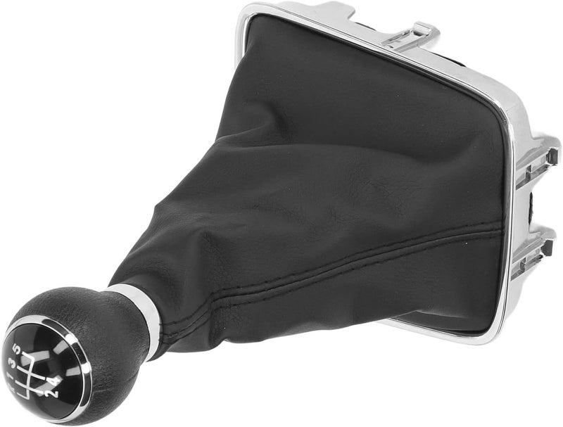 Gear Shift Knob Boot Set 5 Speed, PVC Leather, Durable Gearstick Shifter Lever Gaiter Kit Cap - Ergonomic Design, Easy Installation, Enhanced Driving Comfort (Black) - Image 2