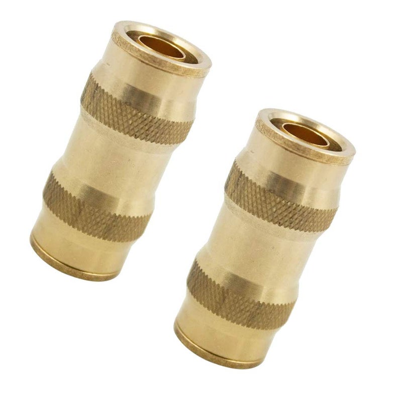 Legines DOT Brass Push In Fitting, Air Brake Union, 3/8" Tube OD (Pack of 2)