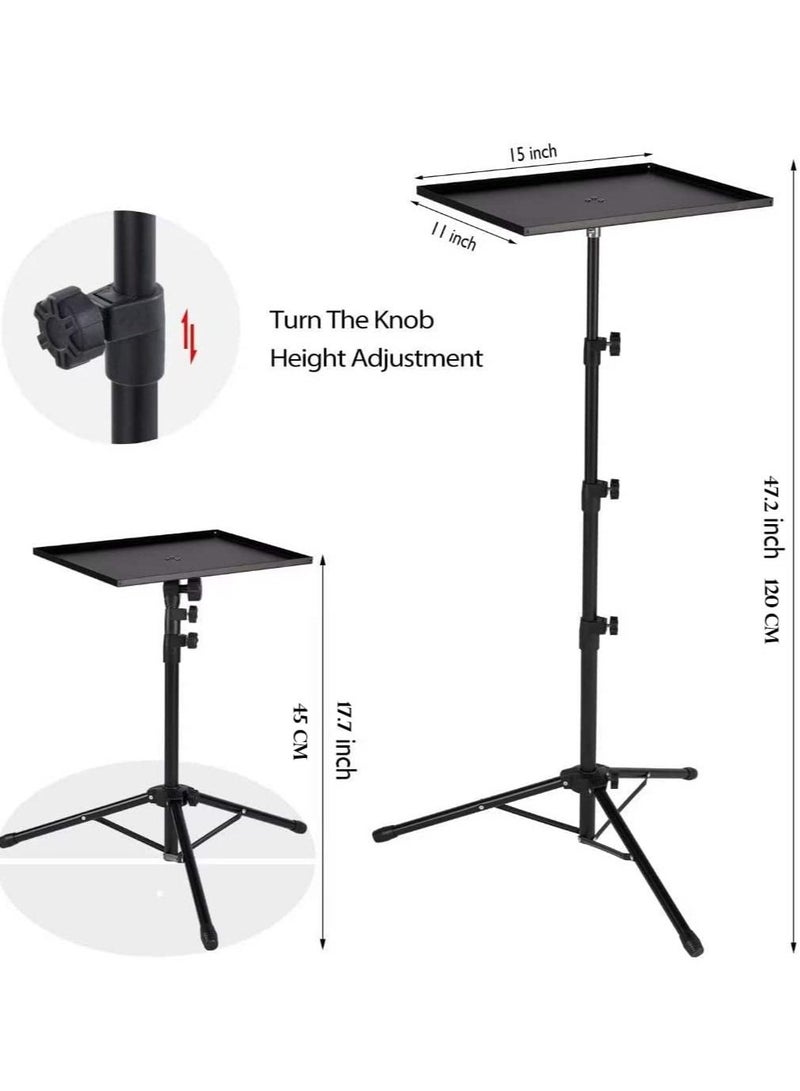Projector Stand,Laptop Tripod Stand Adjustable Height 17.7 to 47.2 Inch , Portable Projector Stand Tripod for Outdoor Movies-Detachable Computer DJ Equipment Holder Mount  - Image 2