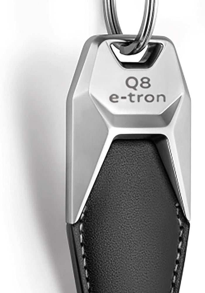 Audi Q8 e-tron Key Fob Metal/Leather Pendant Key Ring