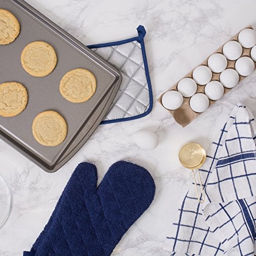 DII Basic Terry Collection Quilted 100% Cotton, Potholder, Nautical Blue, 3 Piece - Image 4