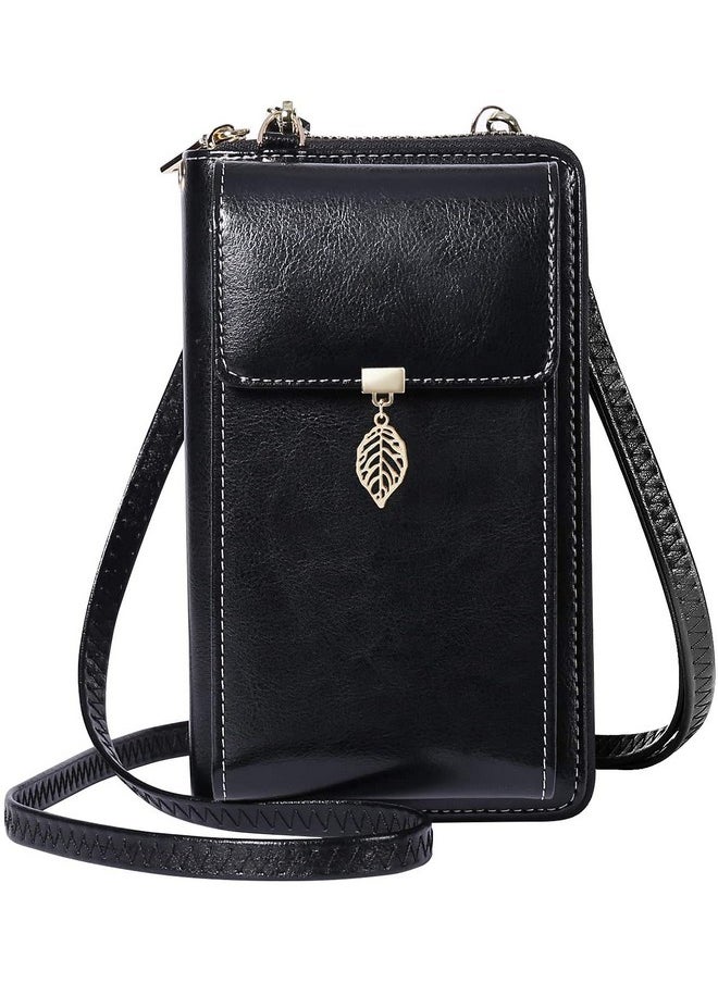 HUANLANG - Small Crossbody Phone Bags For Women Leather Cell Phone Purse Wallet Rfid Blocking Ladies Shoulder Bag Credit Card Slots Lightweight Crossbody Bag - Image 1