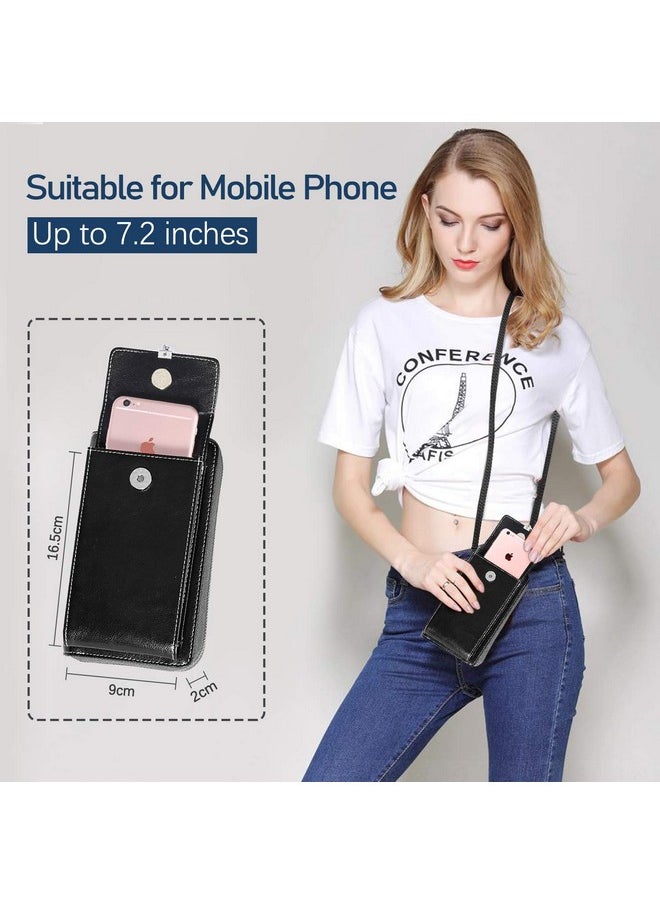 HUANLANG - Small Crossbody Phone Bags For Women Leather Cell Phone Purse Wallet Rfid Blocking Ladies Shoulder Bag Credit Card Slots Lightweight Crossbody Bag - Image 1
