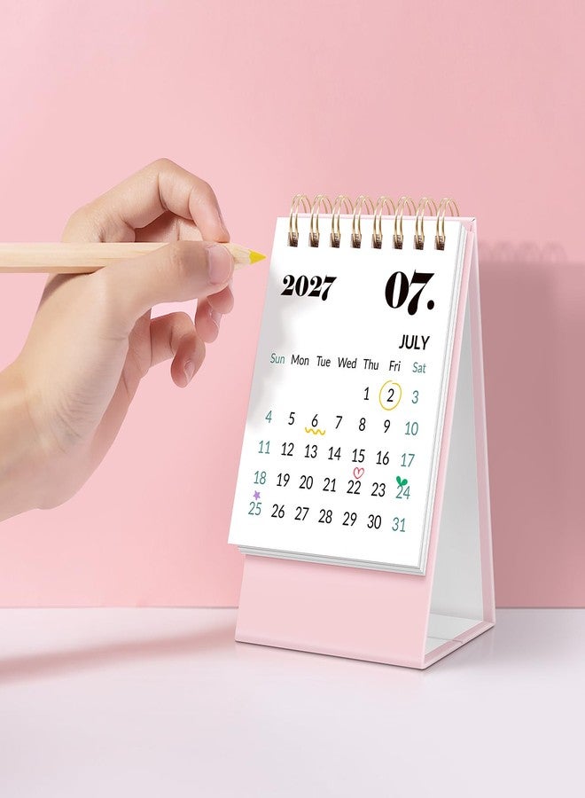 KONVINIT Small Desk Calendar 2026-2027, Floral 2026 Desk Calendar - Runs From January 2026 Until December 2027, 24 Months Mini Desktop Calendar 2026 for School, Home & Office Supplies - Image 3