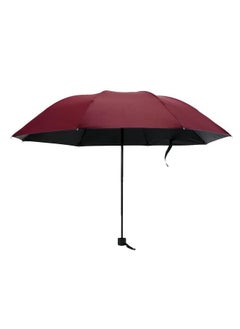Kuber Industries Kuber Industries 3 Fold Manual Umbrella | Windproof, Sunproof & Rainproof | with Polyester Canopy, Sturdy Steel Shaft & Wrist Straps | Easy to Hold & Carry | Umbrella for Women, Men & Kids |Red 