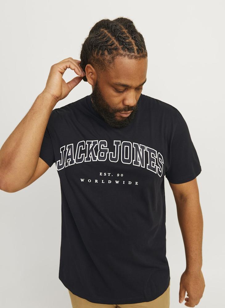 JACK & JONES Casual Crew Neck Regular Fit Plus size T-Shirt - Image 3