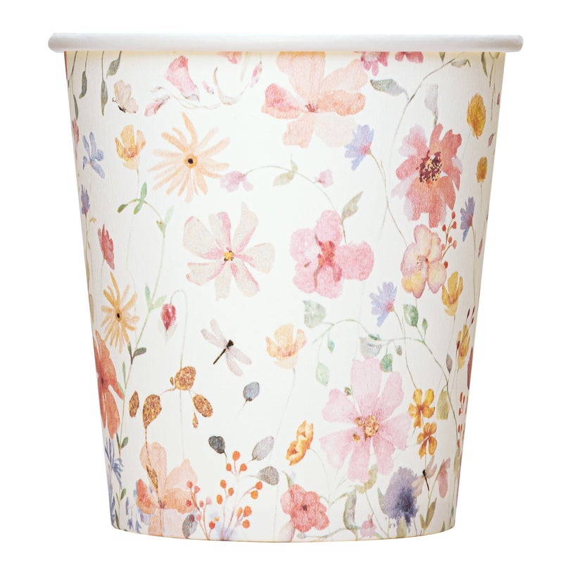 Crisky 5oz Paper Cups Dixie Cup[100 Pack], Disposable Bathroom Cups, Elegant Design Floral Small Mouthwash Cup, Hot/Cold Beverage Coffee, Dessert for Birthday Parties, Home-use, Picnics, Ceremonies - Image 1