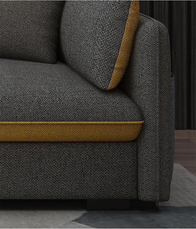 Poppins Home Modern Sofa Living Room Arm Corner Sectional Mid Century Mini Loveseat Couch Accent Beds Faux Sofa Inflavel Bedroom Furniture L Shape (Right, Fabric) - Image 5