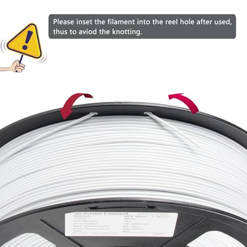 iSANMATE ASA Filament 1.75mm White 1KG, UV & Weather Resistant 3D Printer Filament Perfect for Outdoor Functional Parts, Dimensional Accuracy +/- 0.02mm, 1kg Spool (2.2lbs) - Image 4