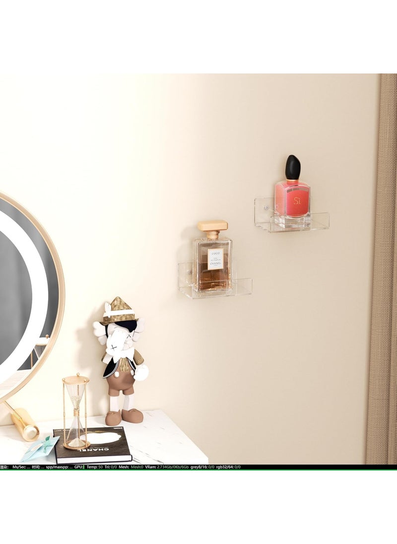 NIYANETAIL NIYANETAIL 5 Clear Acrylic Wall Shelf 2 Pack Small Wall Shelves for Display Organization and Storage in Small Spaces Durable Minimalistic Design for Home Office and Bedroom  - Image 5