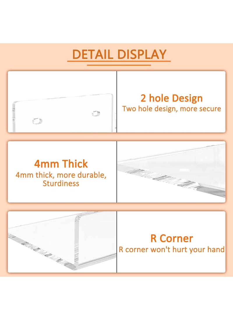 NIYANETAIL NIYANETAIL 5 Clear Acrylic Wall Shelf 2 Pack Small Wall Shelves for Display Organization and Storage in Small Spaces Durable Minimalistic Design for Home Office and Bedroom  - Image 4