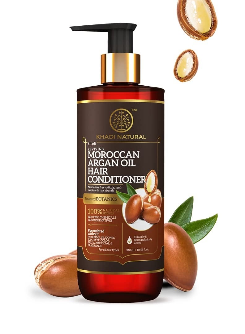 Khadi Natural Powered Botanica Moroccan Argan Oil Hair Conditioner Superior hair care Naturally shiny hair Suitable for all hair types 310 ml - Image 1
