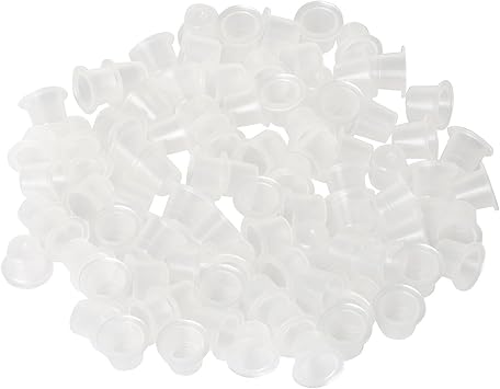 TRIXES TRIXES Ink Caps Cups 100 Pieces Disposable Transparent Ink Cap Containers for Tattoo Pigment Professional Standard Artist Studio Supply Pots 9mm - Image 1