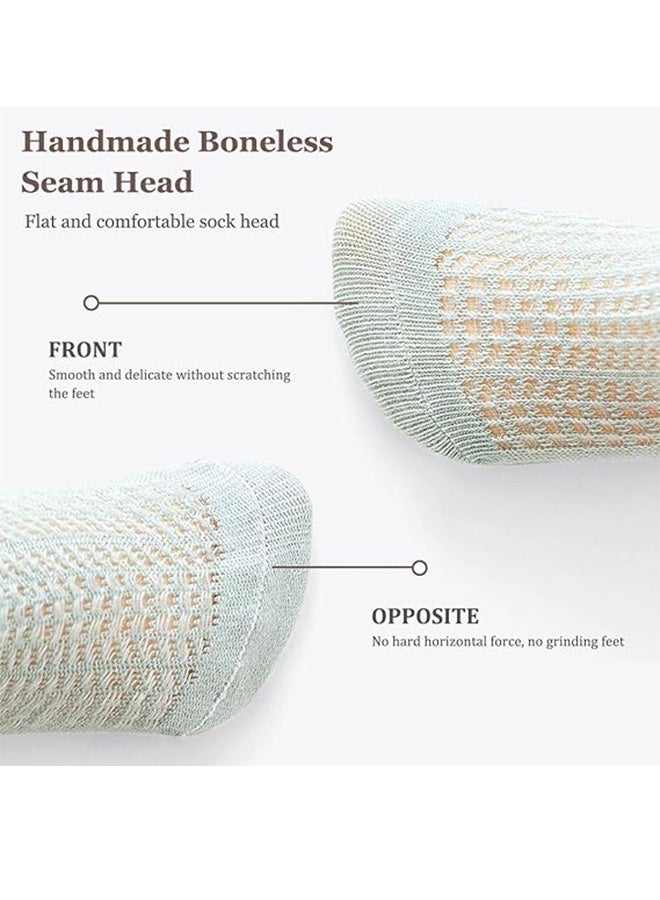 كوانتوم 6 أزواج من الجوارب غير المنزلقة، شبكة من الجوارب القطنية غير المنزلقة، تنفس من الجوارب غير المنزلقة المشبك للأطفال - Image 4