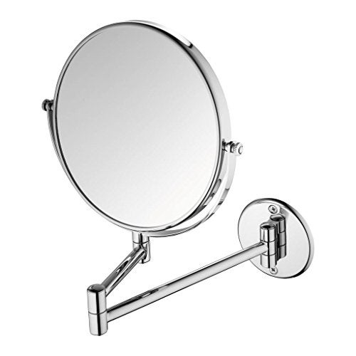 BRANCO 5X Magnifying Shaving Mirror Makeup Mirror Wall Mount Foldable - Chrome - Image 1