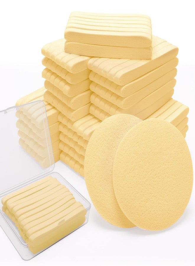 Luxiv 360+1 Count Compressed Facial Sponges, Luxiv Round Face Sponge Professional Compressed Makeup Removal Sponges for Estheticians Wash Face Sponge Compress Exfoliating Spa Pads With Portable Case - Image 1