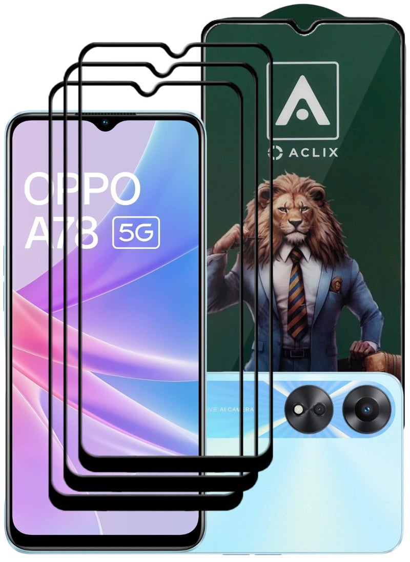 ACLIX 4 Pieces Antistatic ESD Dustproof Premium Quality High Definition Tempered Glass Screen Protector Designed For Oppo A78 - Image 1