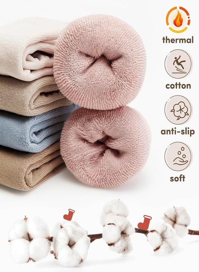 KETKAR Baby Non Slip Socks Toddler Non-Skid Ankle Socks with Grips Anti-Slip Crew Cotton Socks for Infants Toddlers Girls Boys 4 Pairs_12-24 Months - Image 3