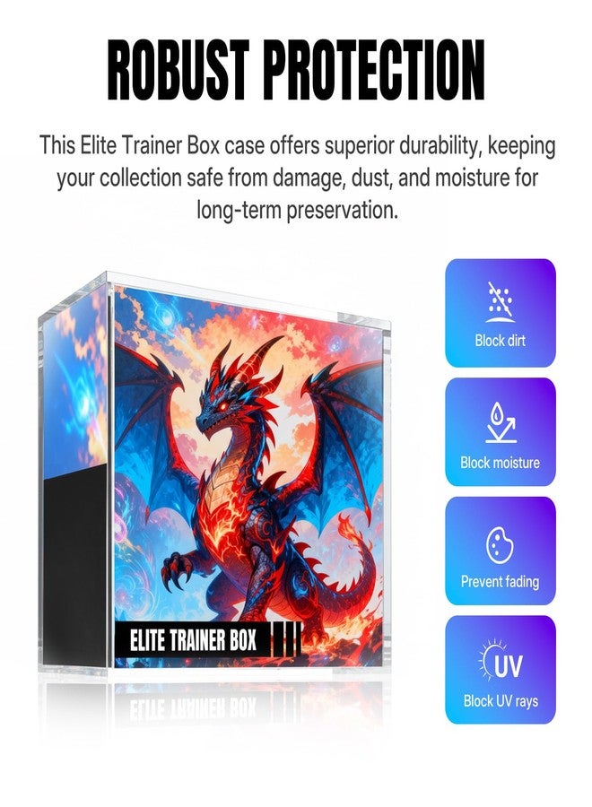 Wigearss Elite Trainer Box Acrylic Display Case – 5mm Thick Magnetic ETB Protector Box, UV-Resistant Crystal-Clear Acrylic Case for Elite Trainer Boxes, Dustproof & Stackable Collector Display - Image 2