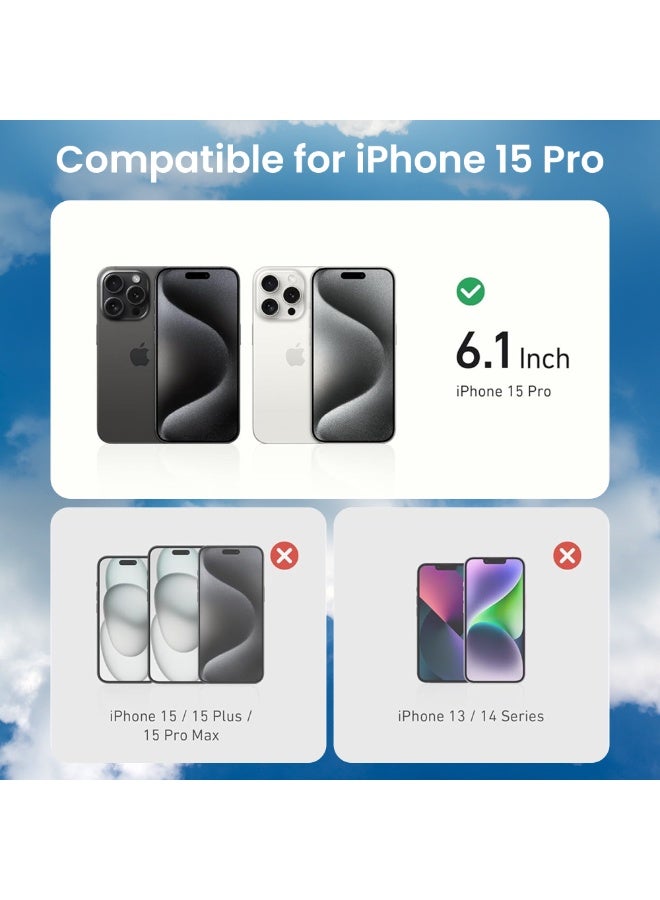 AKSESORY iPhone 15 Pro Clear Case 6.1 inch - Transparent Silicone Shockproof Protective Cover, Slim Lightweight Soft TPU, Anti Yellowing, Magnetic Charging Compatible, Durable Phone Case - Image 5