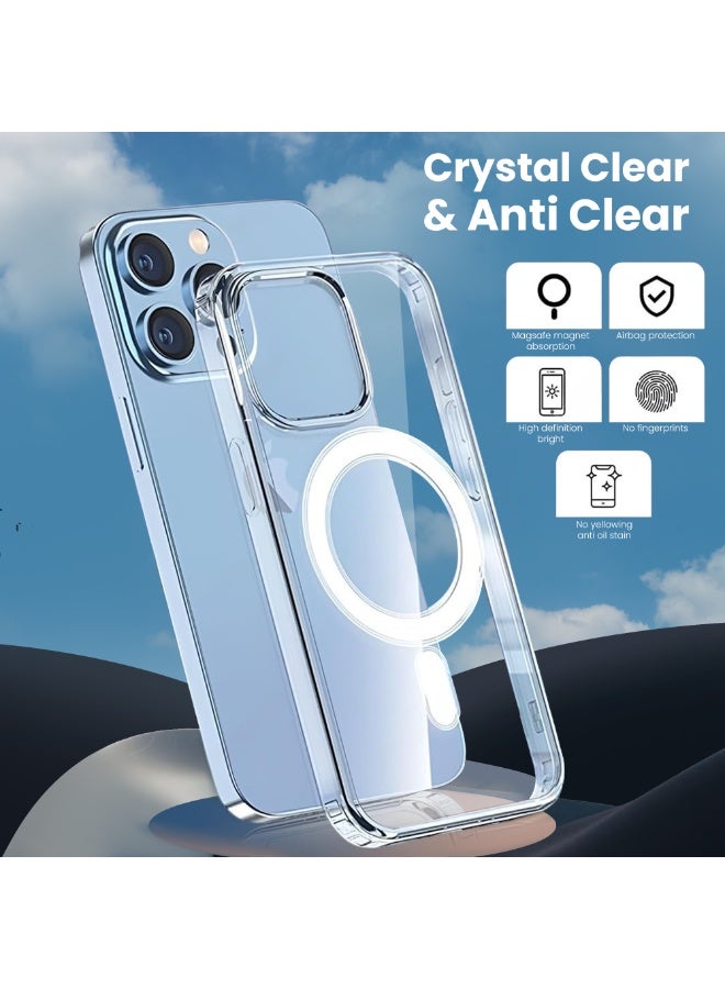AKSESORY iPhone 15 Pro Clear Case 6.1 inch - Transparent Silicone Shockproof Protective Cover, Slim Lightweight Soft TPU, Anti Yellowing, Magnetic Charging Compatible, Durable Phone Case - Image 2