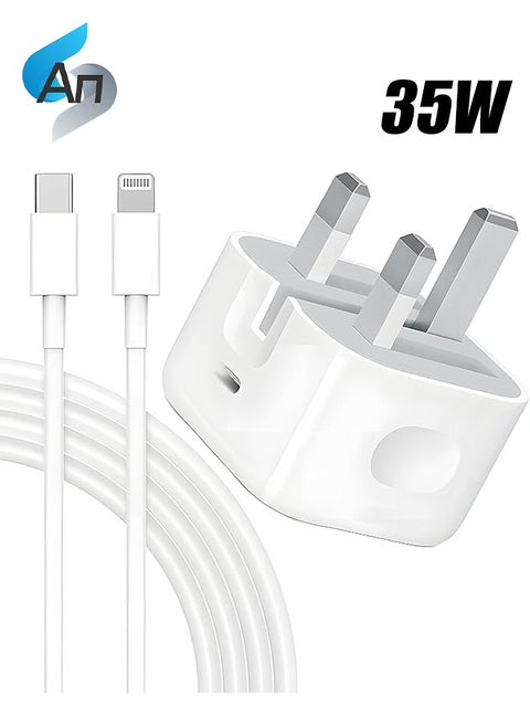 IPhone 35W Fast Charger with USB C to Lightning Cable, Fast Charger, Compatible with IPhone14 Pro/14 Pro Max/14 Plus/14/13/12/11/Xs - 1 Meter