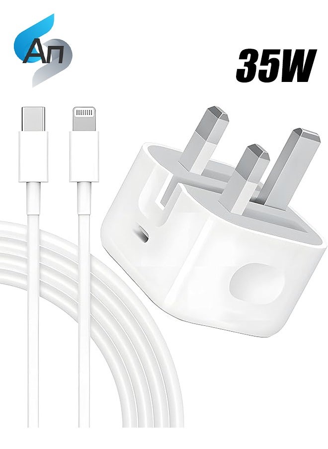 An - IPhone 35W Fast Charger with USB C to Lightning Cable, Fast Charger, Compatible with IPhone14 Pro/14 Pro Max/14 Plus/14/13/12/11/Xs - 1 Meter - Image 1