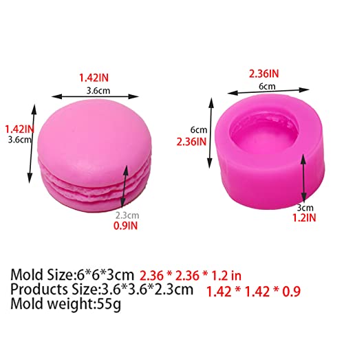 CALOPET 3D Macaron Silicone Mold Handmade for Fondant Cake Hamburger Baking Molds Muffin Chocolate Cookie Making Tools, Candle Soap Mould, Cupcake Cakes Candles Wax Melt Moulds, DIY Christmas Bakeware - Image 3