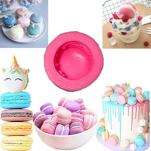 CALOPET 3D Macaron Silicone Mold Handmade for Fondant Cake Hamburger Baking Molds Muffin Chocolate Cookie Making Tools, Candle Soap Mould, Cupcake Cakes Candles Wax Melt Moulds, DIY Christmas Bakeware - Image 2