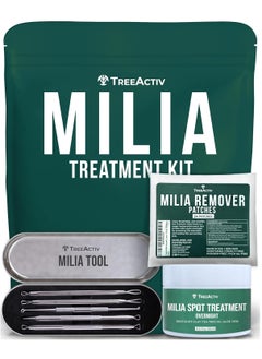 TreeActiv TreeActiv Milia Spot Treatment 3 Items Tool Kit, Pure Eye Milia Remover Treatment, Includes 0.5oz Overnight Milia Remover Cream with Bentonite Clay and Aloe Vera, Milia Extractor Tool Kit Acne Treat  - Image 1