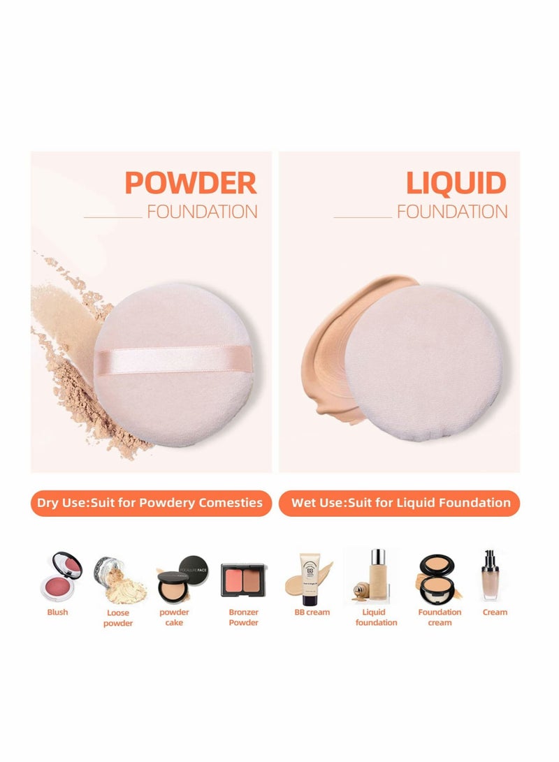 Captaintech 10 Pieces Cosmetic Powder Puff Soft Face Powder Puff Soft Sponge Round Foundation Makeup Tool - Image 2