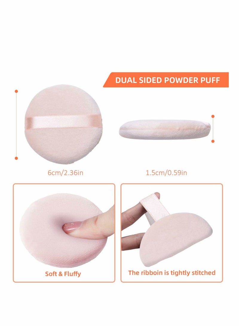Captaintech 10 Pieces Cosmetic Powder Puff Soft Face Powder Puff Soft Sponge Round Foundation Makeup Tool - Image 5