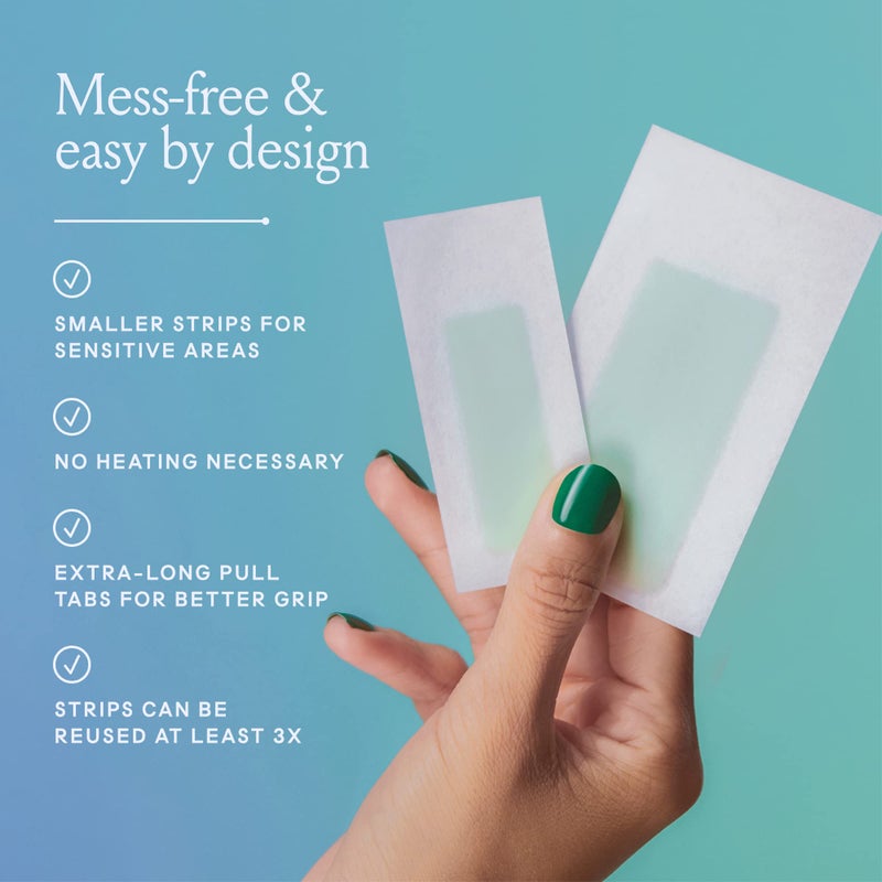 Billie Wax Kit - Face & Bikini - 32 wax strips - 6 post-wax serum wipes - Image 2