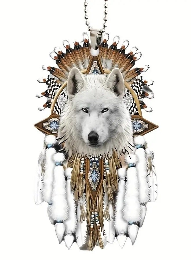 Generic Amazing Wolf Acrylic Pendant - Versatile 2D Decor for Car Rearview Mirror, Home, and Outdoor Use, Perfect for Holidays and Themed Parties, Ideal Gift with Keychain Accessory  - Image 5