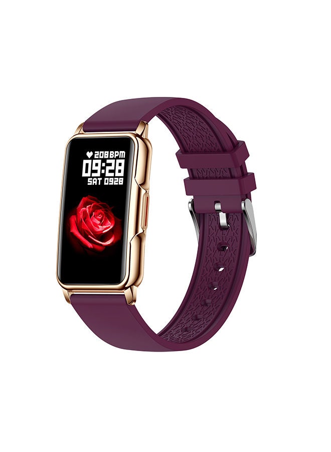AROAQ H80 1.47 inch Golden Smart Watch Multi-Sport Mode Fitness Bracelet IP67 Waterproof Health Watch Sleep Monitoring With Purple Silicone Strap - Image 1