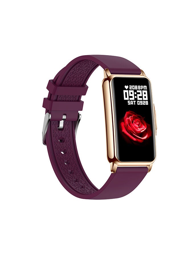AROAQ H80 1.47 inch Golden Smart Watch Multi-Sport Mode Fitness Bracelet IP67 Waterproof Health Watch Sleep Monitoring With Purple Silicone Strap - Image 2