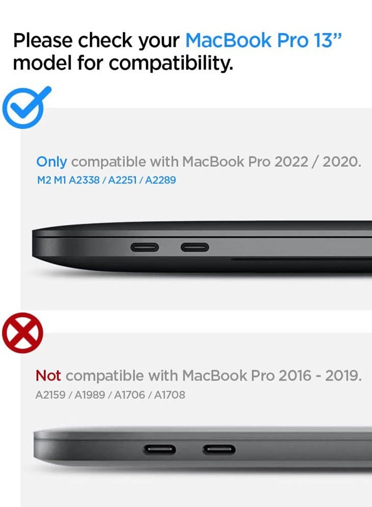 Thin Fit for MacBook Pro 13 inch Case Cover M2 / M1 A2338 A2251 A2289 (2022 / 2020) Hard Shell Premium Knit Fabric - Black - Image 2