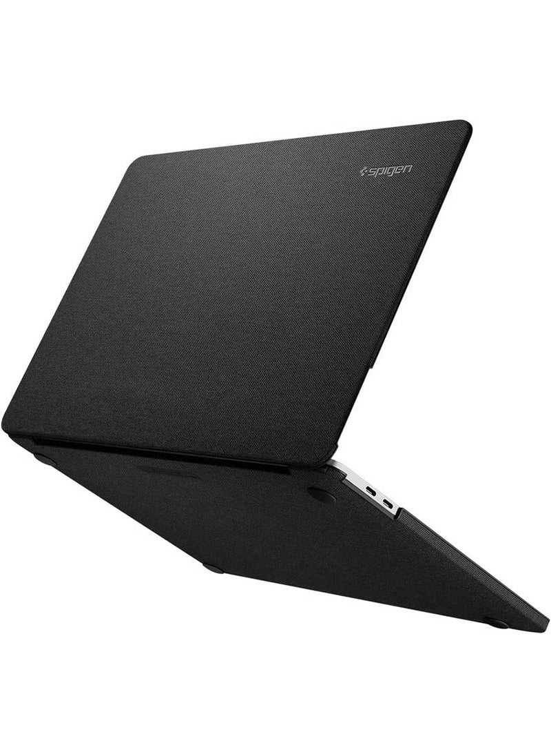 Thin Fit for MacBook Pro 13 inch Case Cover M2 / M1 A2338 A2251 A2289 (2022 / 2020) Hard Shell Premium Knit Fabric - Black - Image 1