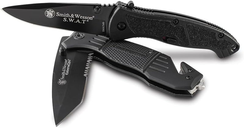 Smith & Wesson سكين مفاتيح قابل للطي من بنجي 2.5 بوصة من الفولاذ المقاوم للصدأ عالي الكربون مع شفرة تانتو معدلة بطول 1.75 بوصة ومقبض G10 للاستخدام الخارجي - Image 4