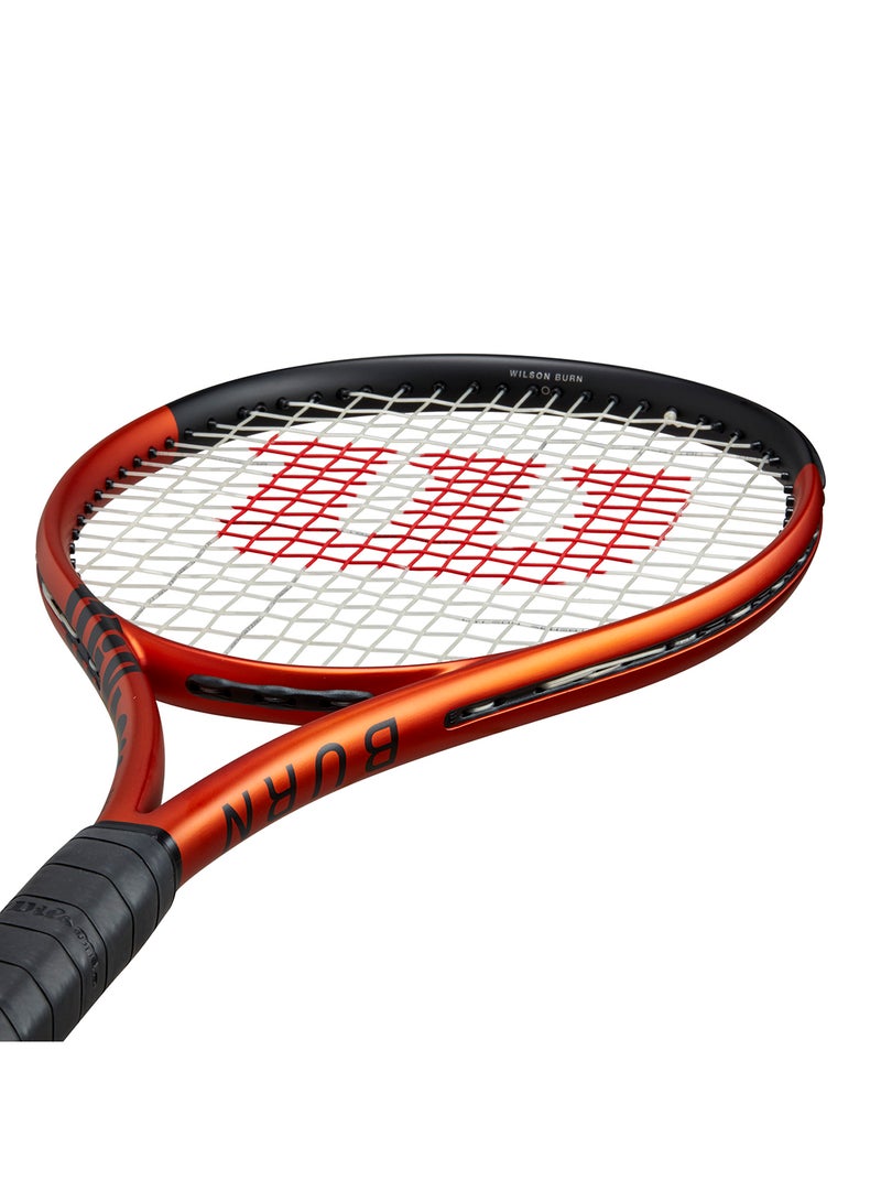 Wilson Burn 100 V5.0 Tennis Racket, 16x19, Adults, Intermediate/ Advanced - Orange/ Black - Image 5