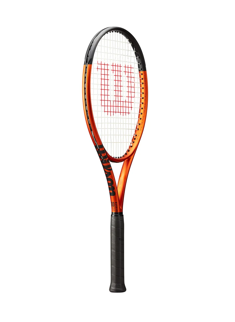 Wilson Burn 100 V5.0 Tennis Racket, 16x19, Adults, Intermediate/ Advanced - Orange/ Black