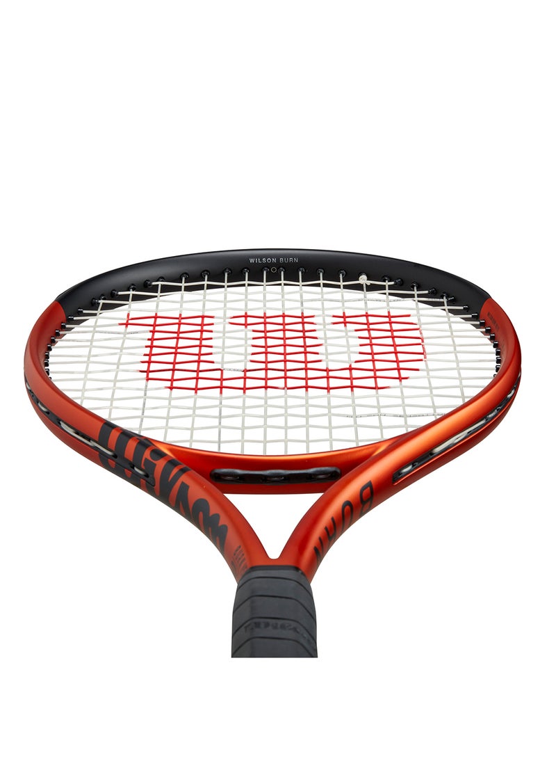 Wilson Burn 100 V5.0 Tennis Racket, 16x19, Adults, Intermediate/ Advanced - Orange/ Black - Image 4